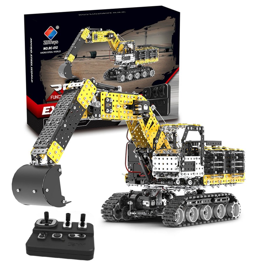 Diy Engine enginediy | 3D Metal Puzzle Rc Excavator Model Kit 2.4G 12Ch Metal Simulation Of Alloy Excavator Construction Vehicle Model Construction-2544Pcs