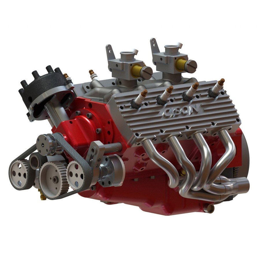 Diy Engine enginediy | Cison Small-Block 44Cc 1/6 Scale Water-Cooled Flathead 4-Stroke V8 Gasoline Engine Internal Combustion Model Kit That Works