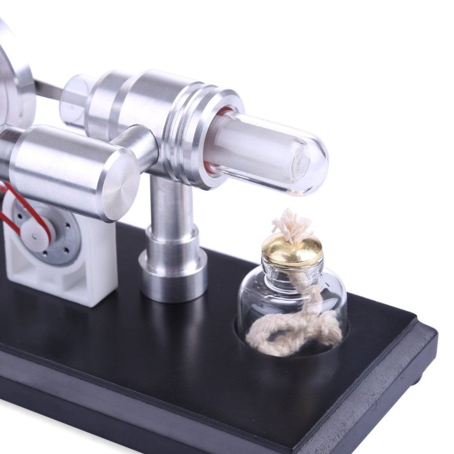 Diy Engine enginediy | Stirling Engine Kit Double-Cylinder Stirling Engine Generator Electricity With Colorful Led Lights