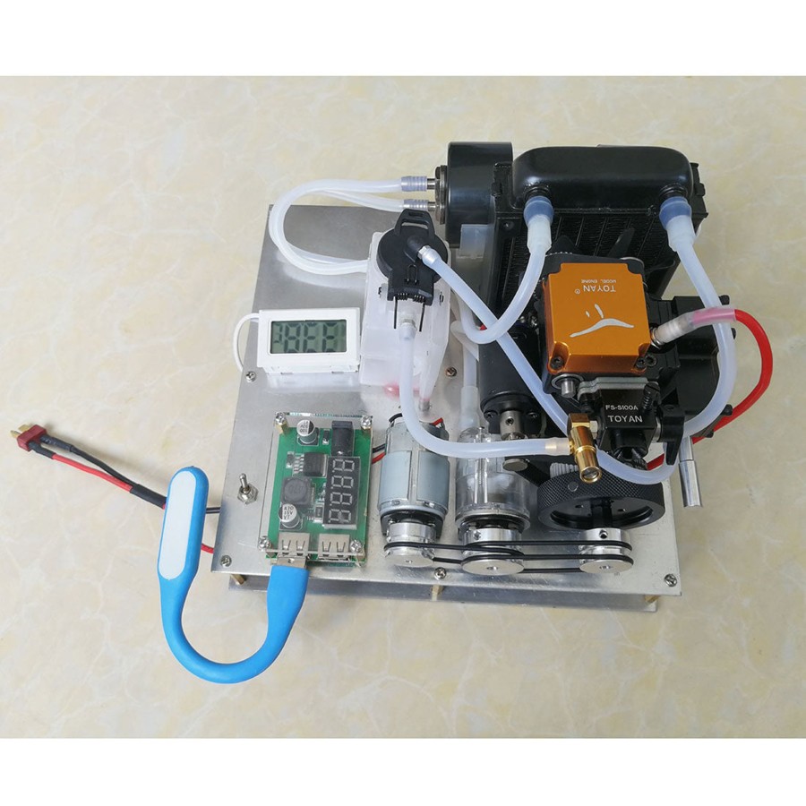 Stem Model enginediy | Toyan Methanol / Gasoline General Engine Model Diy Micro Water-Cooled Generator Set (With Water Pump / Radiator Water Tank / Thermometer)