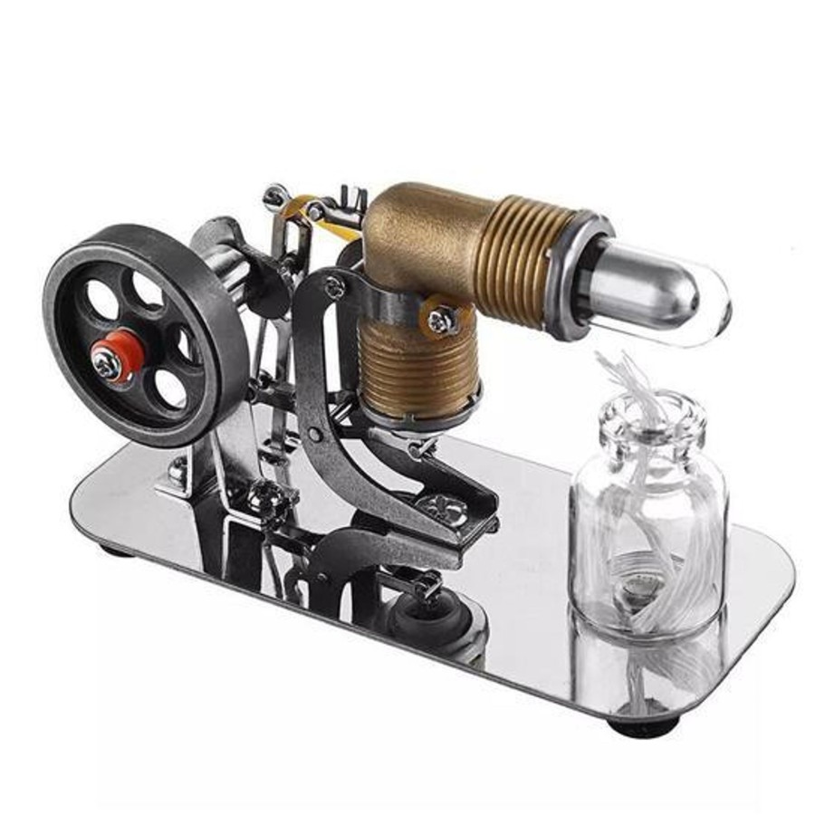 Model Engine enginediy Single Cylinder Stirling Engine | Mini Stirling Engine Motor Model - High Performance Pocket-Sized Engine - Enginediy