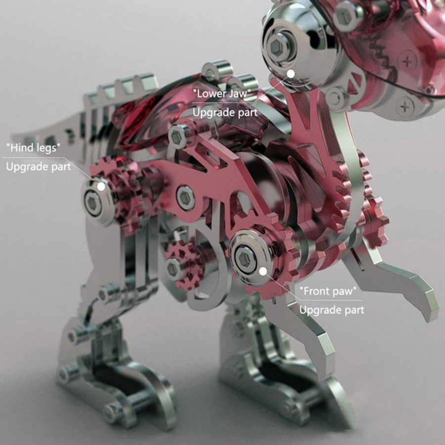 Diy Engine enginediy | 3D Metal Mechanical Dinosaur Model Kit Diy Parasaurolophus Assembly Model - 160Pcs