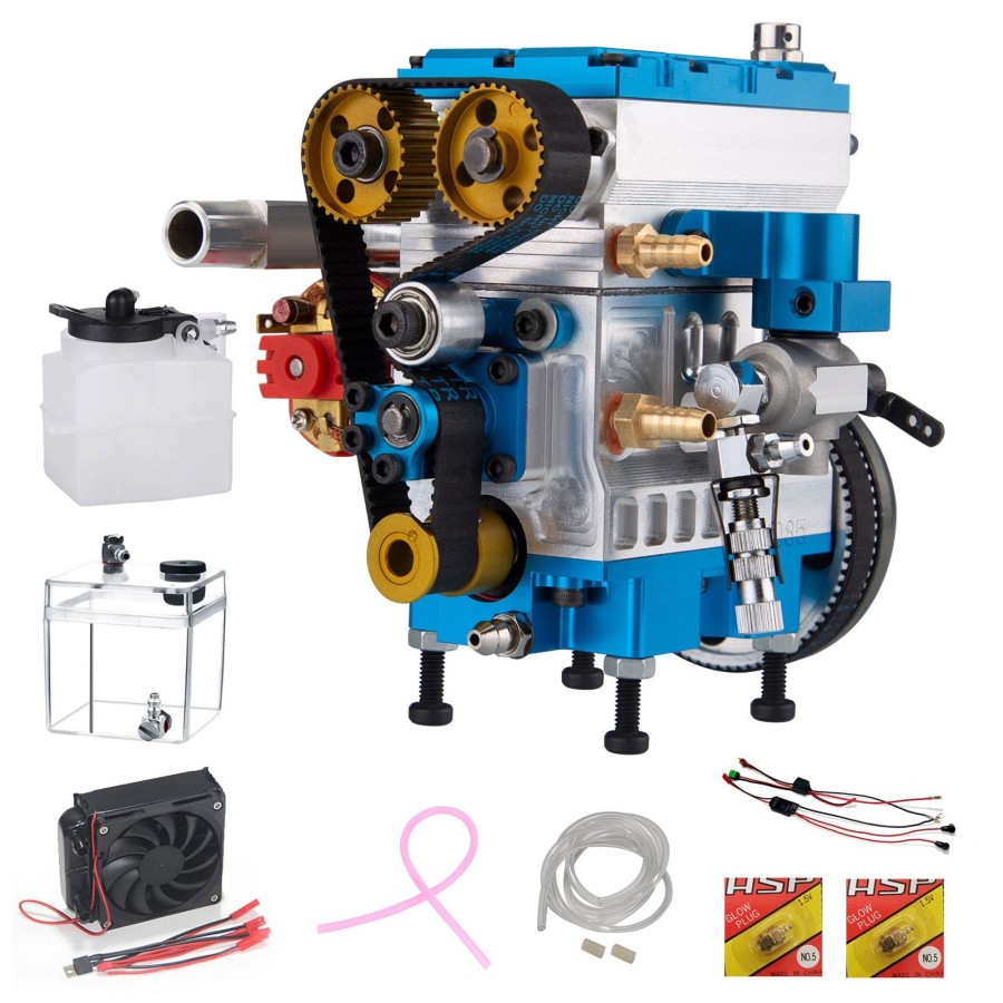 Rc Engine & Model enginediy | Nr200 8.6Cc Inline 2 Cylinder 4 Stroke Water-Cooled Engine With Original Starter Kit