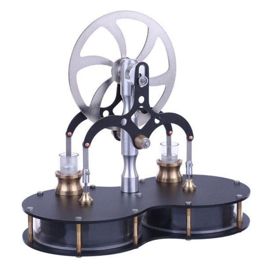 Model Engine Engine DIY Multi-Cylinder Stirling Engine | 2 Cylinder Low Temperature Difference Stirling Engine Twin Ltd Stirling Engine Toy Gift