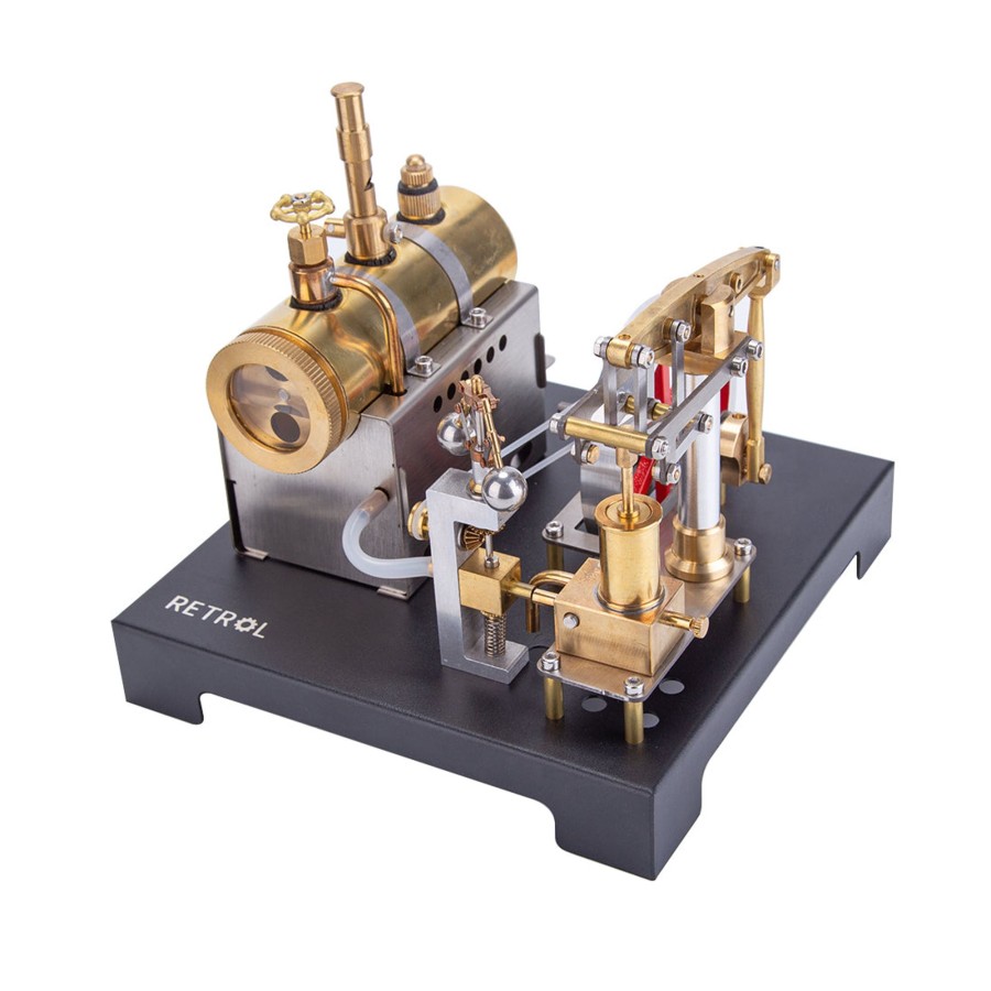 Diy Engine enginediy | Retrol Full Metal Beam Engine Steam Engine Model Kit With Horizontal Boiler With Centrifugal Regulator Flyball