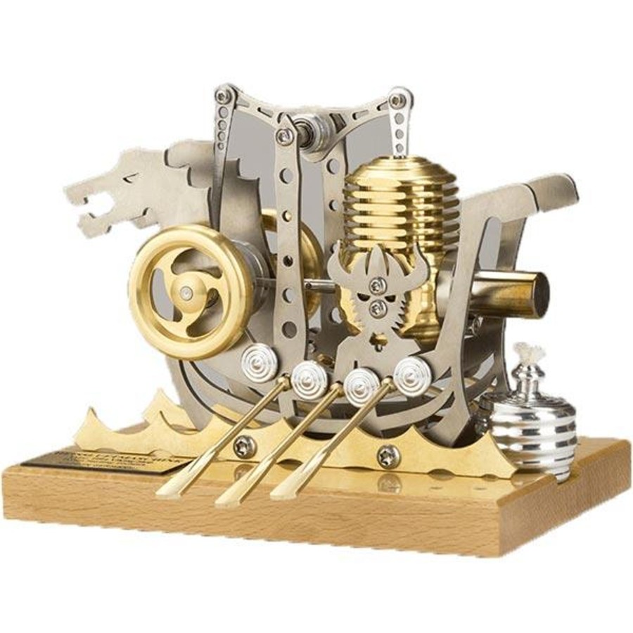 Model Engine enginediy Single Cylinder Stirling Engine | Stirling Engine Kit 2500Rpm Dragon Ship Assembly Stirling Engine Diy Kit For Gift Collection Enginediy