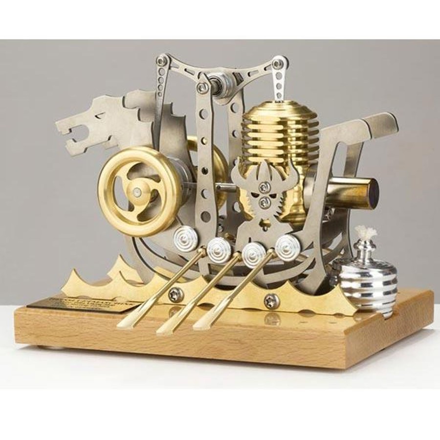 Model Engine enginediy Single Cylinder Stirling Engine | Stirling Engine Kit 2500Rpm Dragon Ship Assembly Stirling Engine Diy Kit For Gift Collection Enginediy