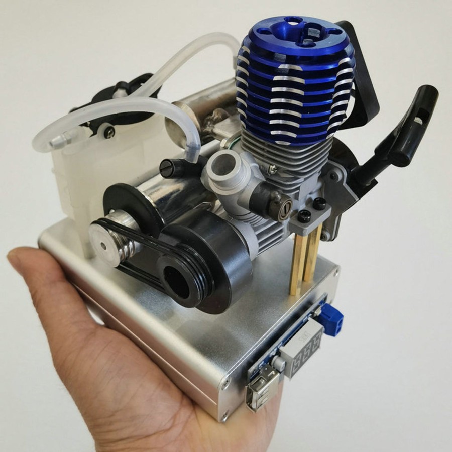 Stem Model enginediy | Level 15 12V 2 Stroke Methanol Nitro Engine Generator Model With Cooling Fan (5V 1.5A Usb Charging)