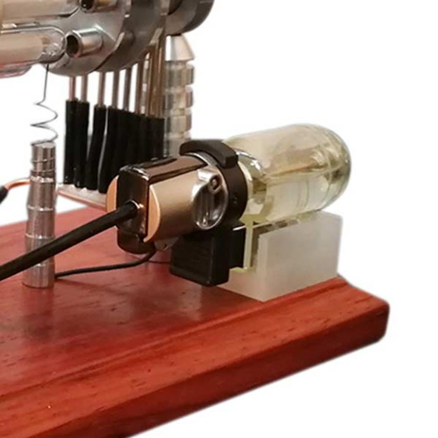 Model Engine Engine DIY Multi-Cylinder Stirling Engine | Fuel Bottle For 16 Cylinder Stirling Engine Quartz Glass Hot Cylinder Stirling Engine Model