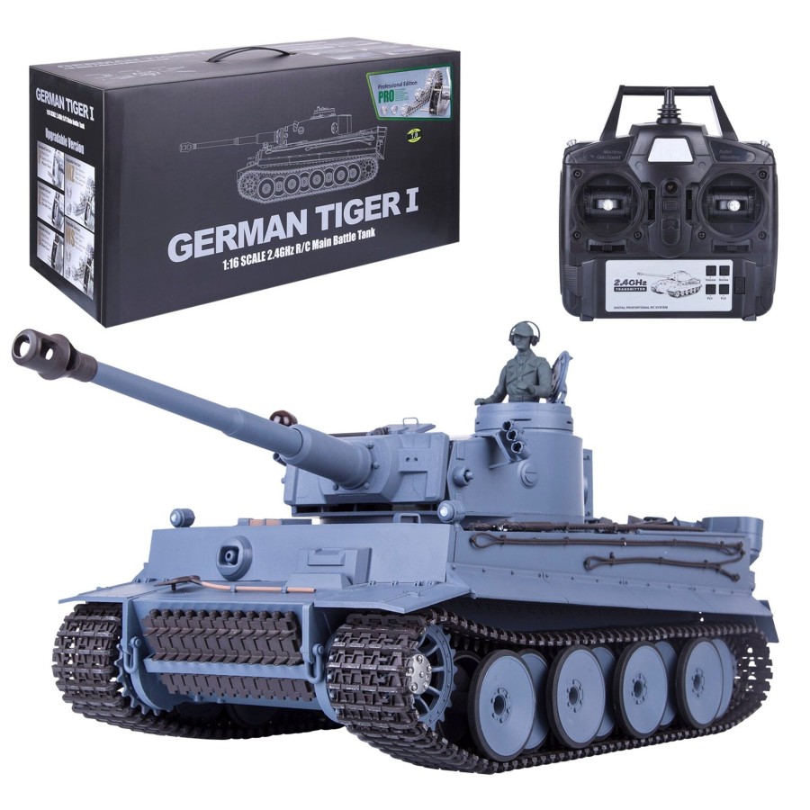 Rc Engine & Model Engine DIY | 1:16 2.4G Metal German Tiger I Rc Tank Infrared Battle Heavy Tank Model With Simulation Light Smoke Fpv Dashcam