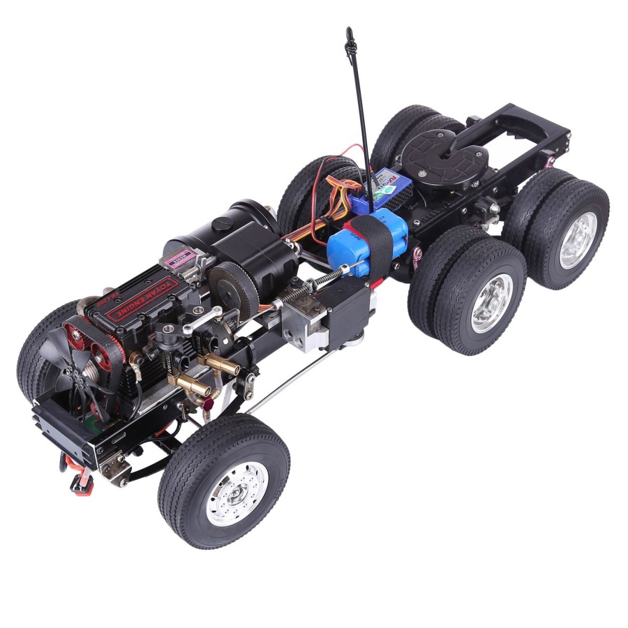 Model Engine Engine DIY | Toyan Fs-L200 Inline 2-Cylinder 4-Stroke Nitro Engine Modified Gas Powered Rc Car - 1/14 6 4 3-Axle Remote Control Tractor Vehicle Truck Frame Diy Assembly Kit (Presale)