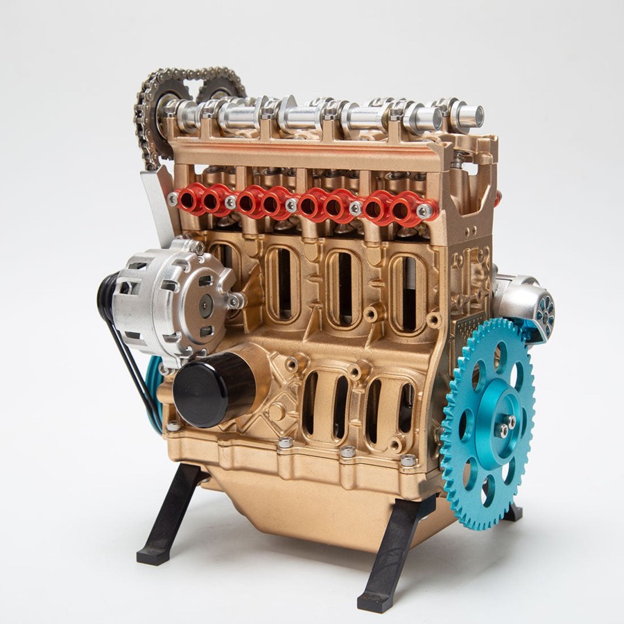 Diy Engine enginediy | Teching L4 Engine Model That Works - Full Metal 4 Cylinder Car Engine Model Gift Collection - Used(Assembled Version) - Like New