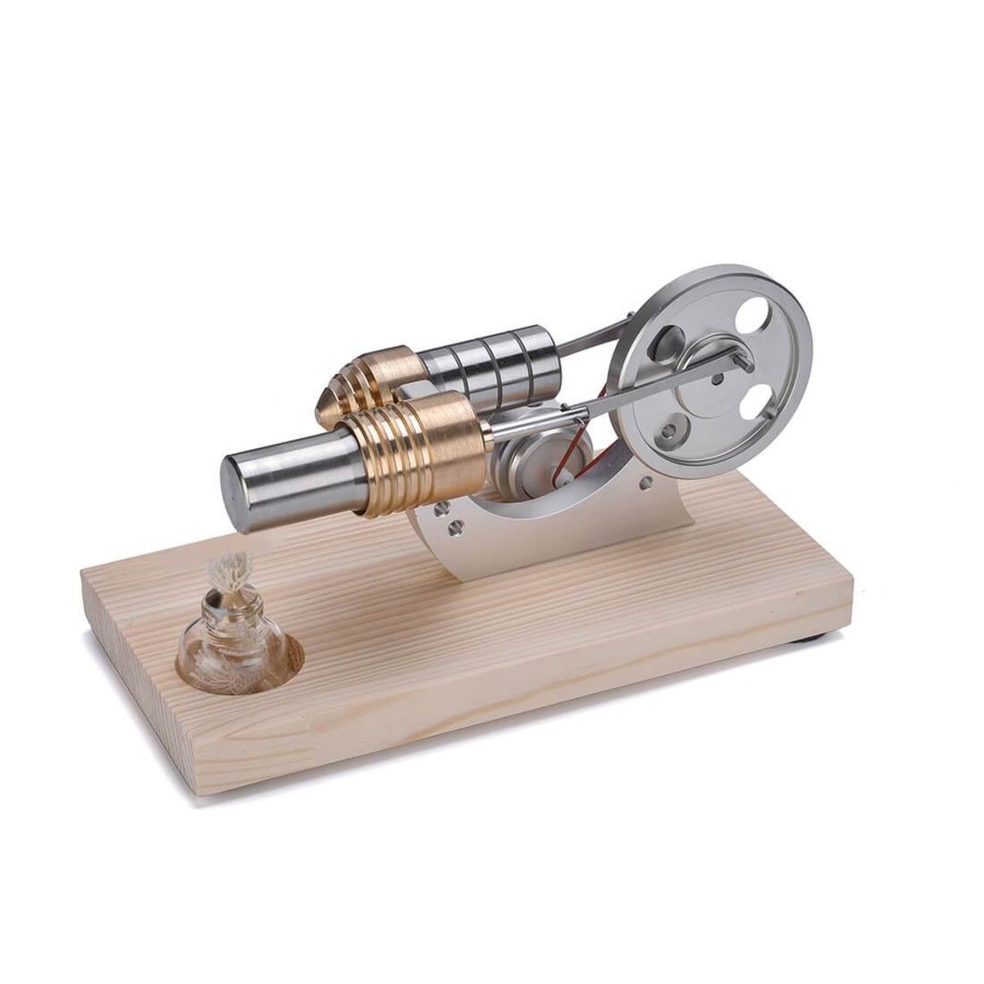 Stem Model Engine DIY | Stirling Engine Model With Wood Base Led Stirling Engine Electricity Generator Toy - Enginediy