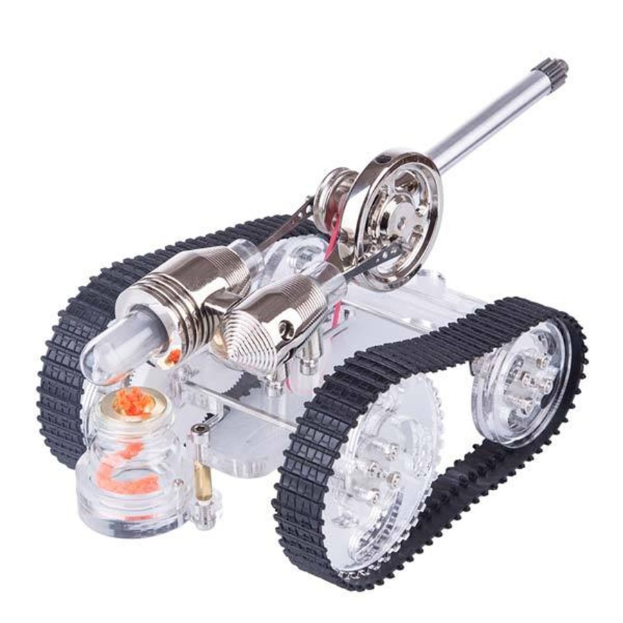 Model Engine enginediy Stirling Engine Vehicle | Tank Stirling Engine Car Motor Model External Combustion Engine Toy Gift - Enginediy