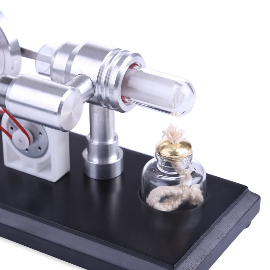 Model Engine enginediy Stirling Engine & Parts | Stirling Engine Kit Double-Cylinder Stirling Engine Generator Electricity With Colorful Led Lights