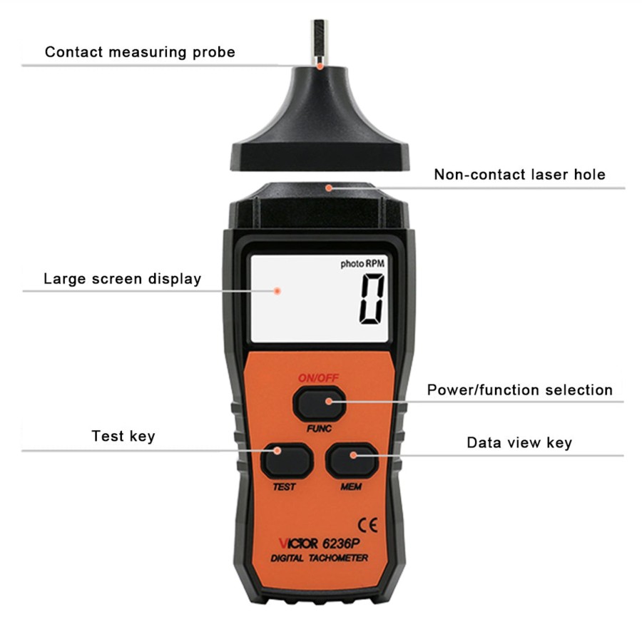 Accessories enginediy | High-Precision Infrared Laser Contact Tachometer Measuring Instrument