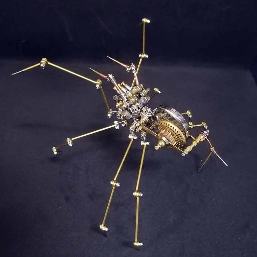 Diy Engine enginediy | 3D Nocturnal Hunter Spider Diy Steampunk Metal Assembly Animal Model Halloween Decor