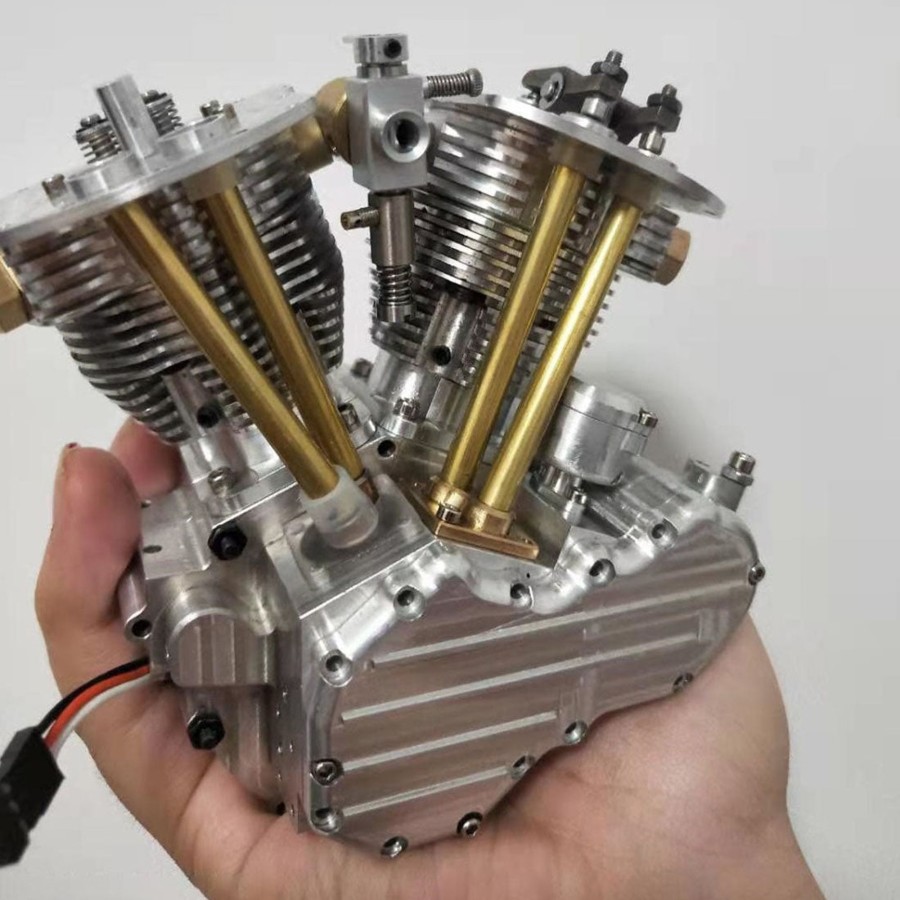 Model Engine enginediy | Cison Fg-Vt9 9Cc V2 Engine V-Twin Dual Cylinder 4-Stroke Air-Cooled Gasoline Engine Motorcycle Rc Engine Model