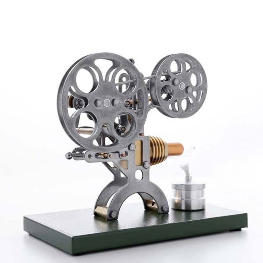 Diy Engine enginediy | Stirling Engine Retro Film Projector Engine Model External Combustion Engine With Metal Base - Perfect Gift Choice