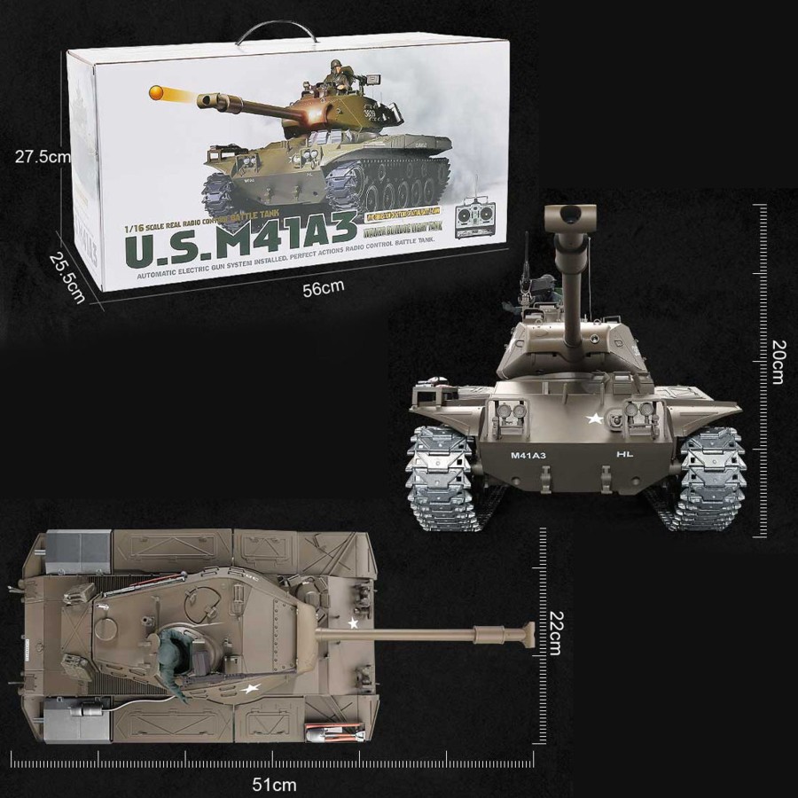 Rc Engine & Model Engine DIY | 1/16 Rc Tank 2.4G American M41A3 Walker Bulldog Model Tank With Simulated Lights&Sounds For Boys And Model Lovers (7.0 Basic Edition)