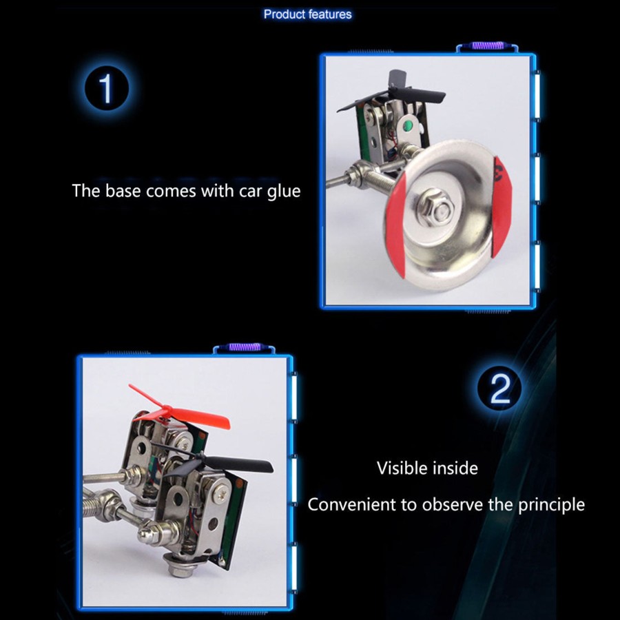 Stem Model enginediy | Stark Vehicle-Mounted Solar Double Windmill Motor Model Science Motor Model Toy