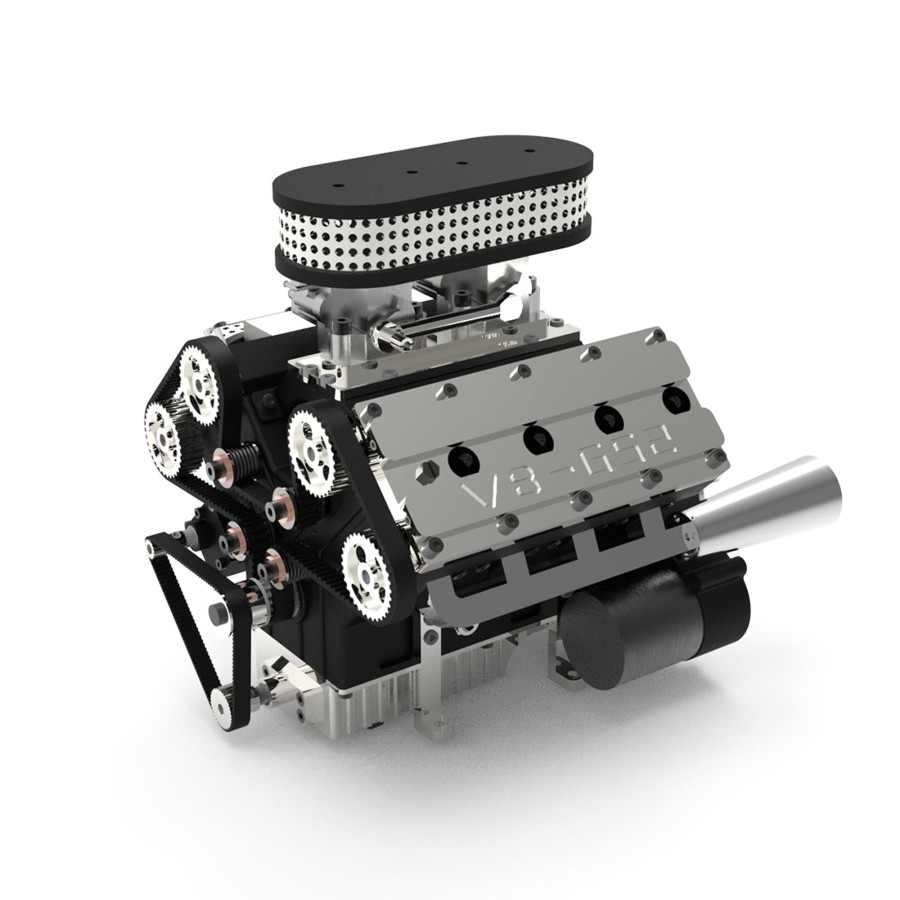 Model Engine enginediy | Enjomor V8 Gs-V8 78Cc Dohc Four-Stroke V-Shaped Eight-Cylinder Water-Cooled Electric Gasoline Internal Combustion Engine Model - V8 Engine Model That Works