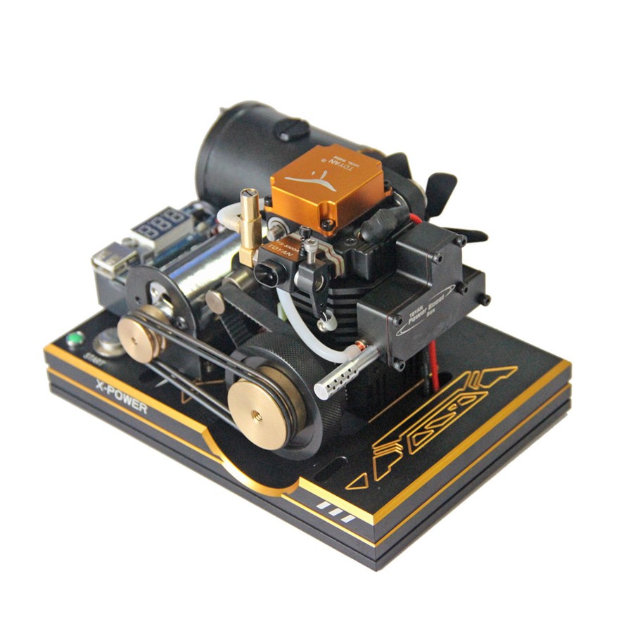 Model Engine enginediy | Toyan 12V/5V Single-Cylinder Four-Stroke Modified Gasoline Engine Model With Digital Display