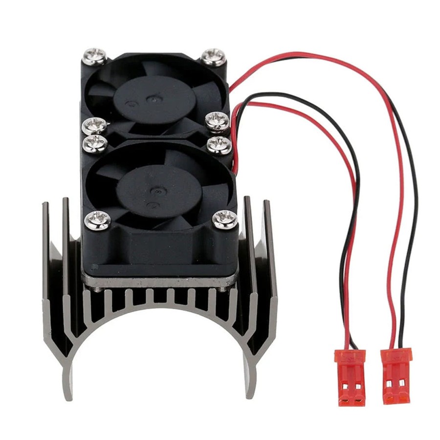 Accessories Engine DIY | Motor Heat Sink With 2 Cooling Fans For 1/10 Hsp Rc Car 540/550 3650 Motor