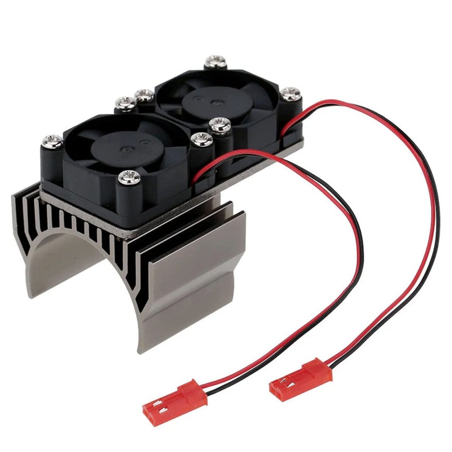 Accessories Engine DIY | Motor Heat Sink With 2 Cooling Fans For 1/10 Hsp Rc Car 540/550 3650 Motor