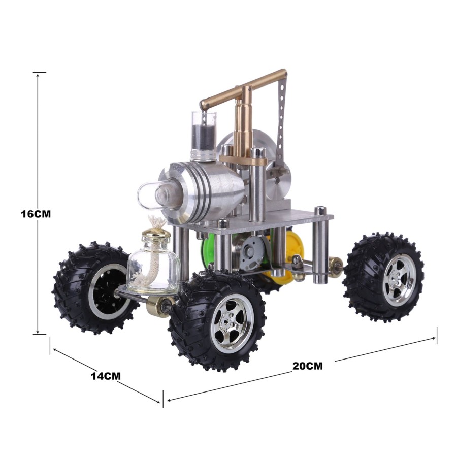 Model Engine enginediy Stirling Engine & Parts | Balance Type Hot Air Single Cylinder Stirling Engine Car Model Science Experiment Educational Toy