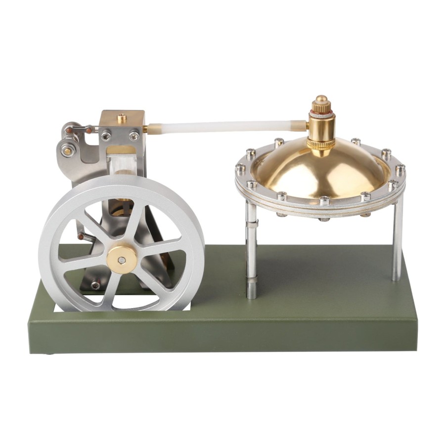 Stem Model enginediy | Enjomor Retro Metal Steam Engine With Boiler - Vertical Transparent Cylinder Steam Engine Model - Stem Toy