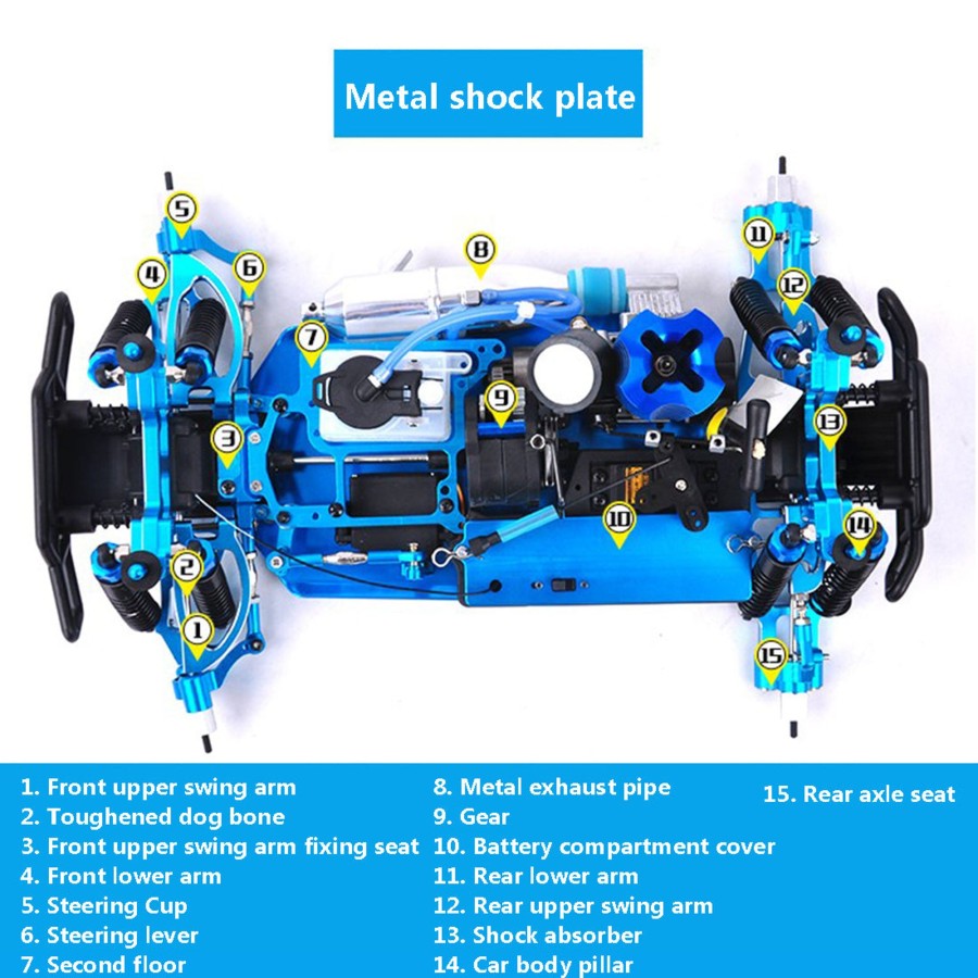 Rc Engine & Model enginediy | Hsp 94188 1/10 4Wd Nitro Rtr Monster Truck Chassis Empty Frame With Engine And Gt2B Remote Control - Kit Assembly Version