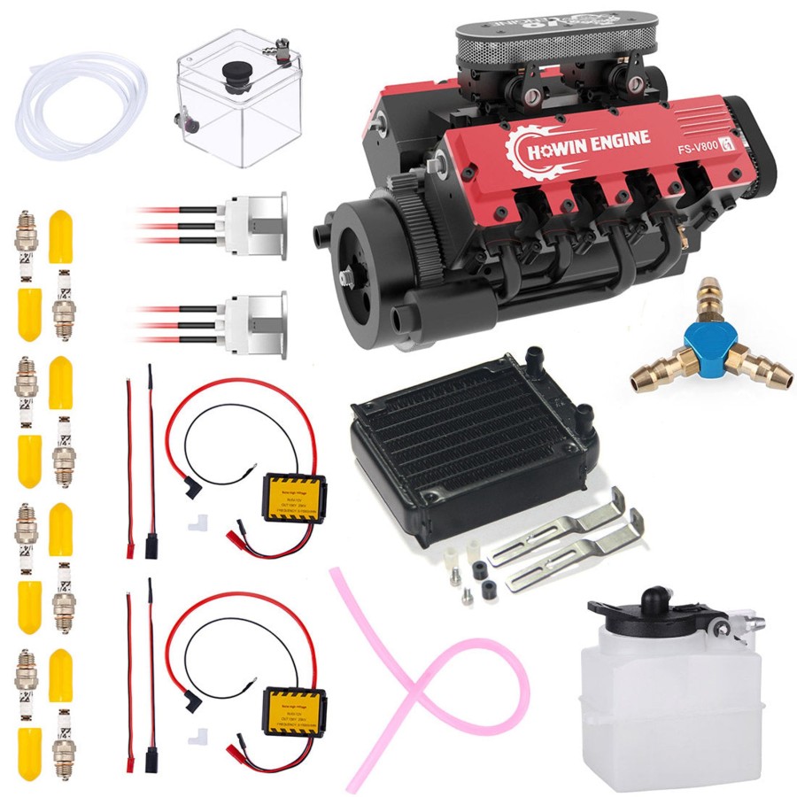 Diy Engine enginediy | Toyan & Howin V8 Engine Fs-V800G 1/10 28Cc Gasoline Engine With Distributor Starter Kit - Build Your Own V8 Engine