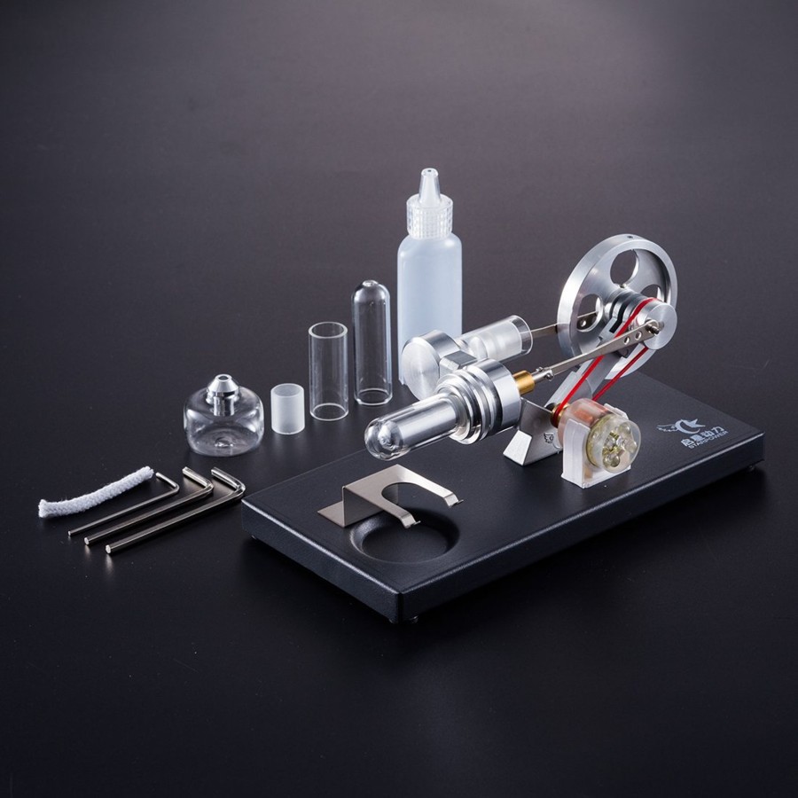 Stem Model enginediy | 4 Led Light Stirling Engine Model Hot Air Stirling Engine Generator For Gift Collection