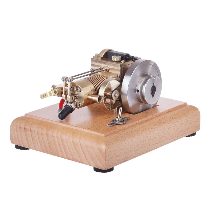 Model Engine enginediy | M16B 1.6Cc Mini 4 Stroke Gasoline Engine Model Horizontal Air-Cooled Single-Cylinder Internal Combustion Engine With Wooden Base