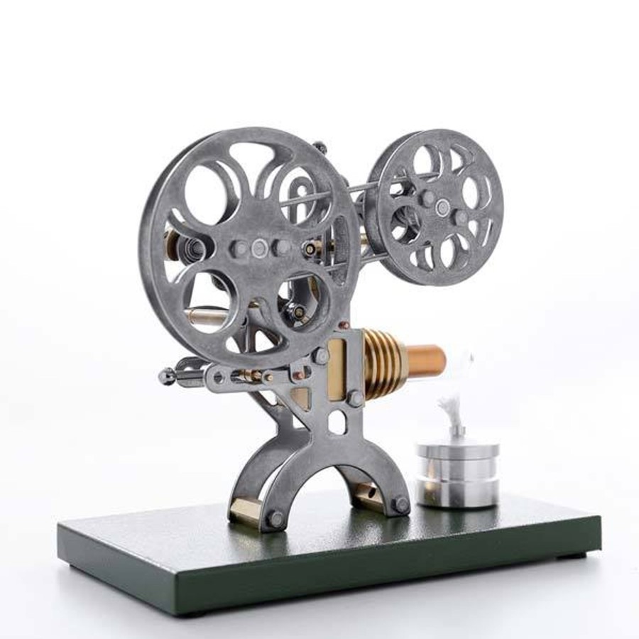 Model Engine enginediy Stirling Engine & Parts | Stirling Engine Retro Film Projector Engine Model External Combustion Engine With Metal Base - Perfect Gift Choice