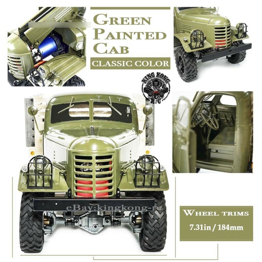 Rc Engine & Model Engine DIY | Kingkong R/C Ca30 1/12 6X6 Electric Rc Personnel Carrier Diy Assembly Off-Road Military Truck Model Kit