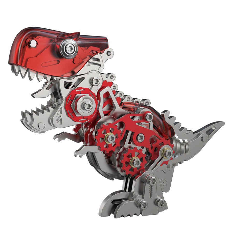 Diy Engine EngineDIY | 3D Metal Mechanical Dinosaur Model Kit Diy Tyrannosaurus Rex Assembly Model - 160Pcs