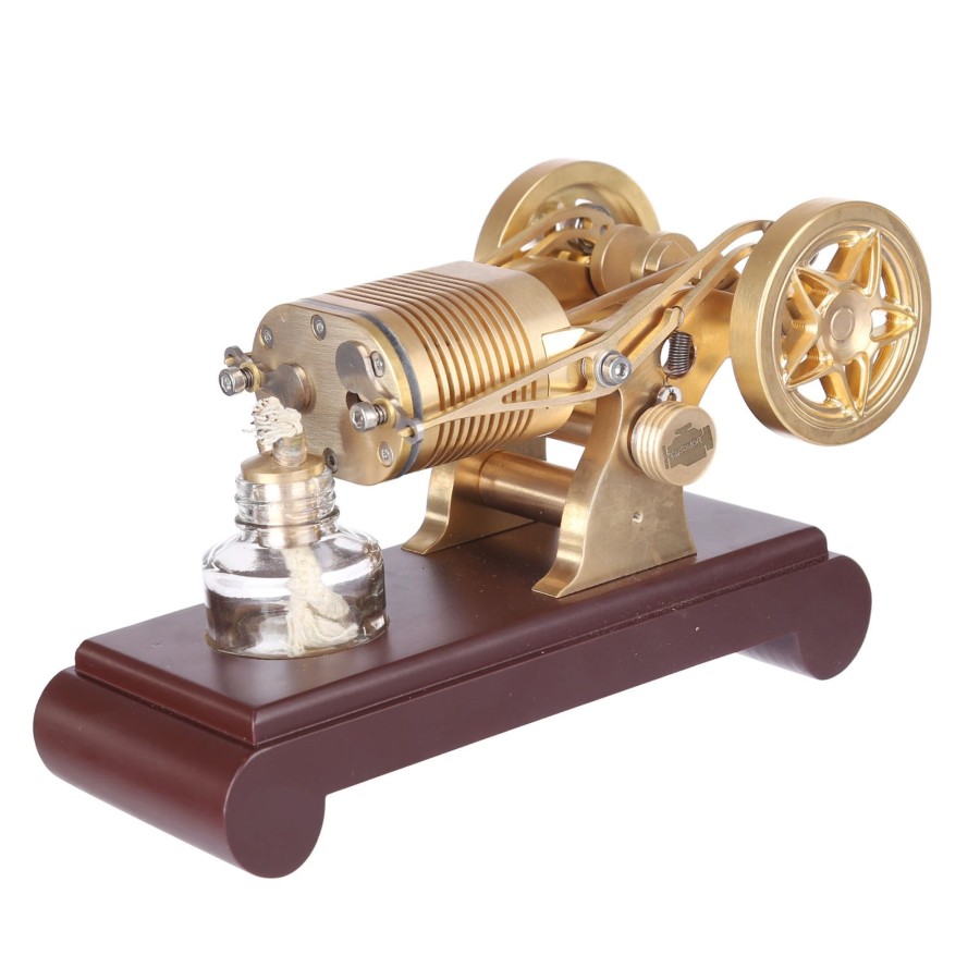 Stem Model Engine DIY | Enjomor 2 Cylinder Stirling Engine Model Kit Vacuum Engine Flame Licker Engine Flame Vacuum Engine Suction Fire Engine Model