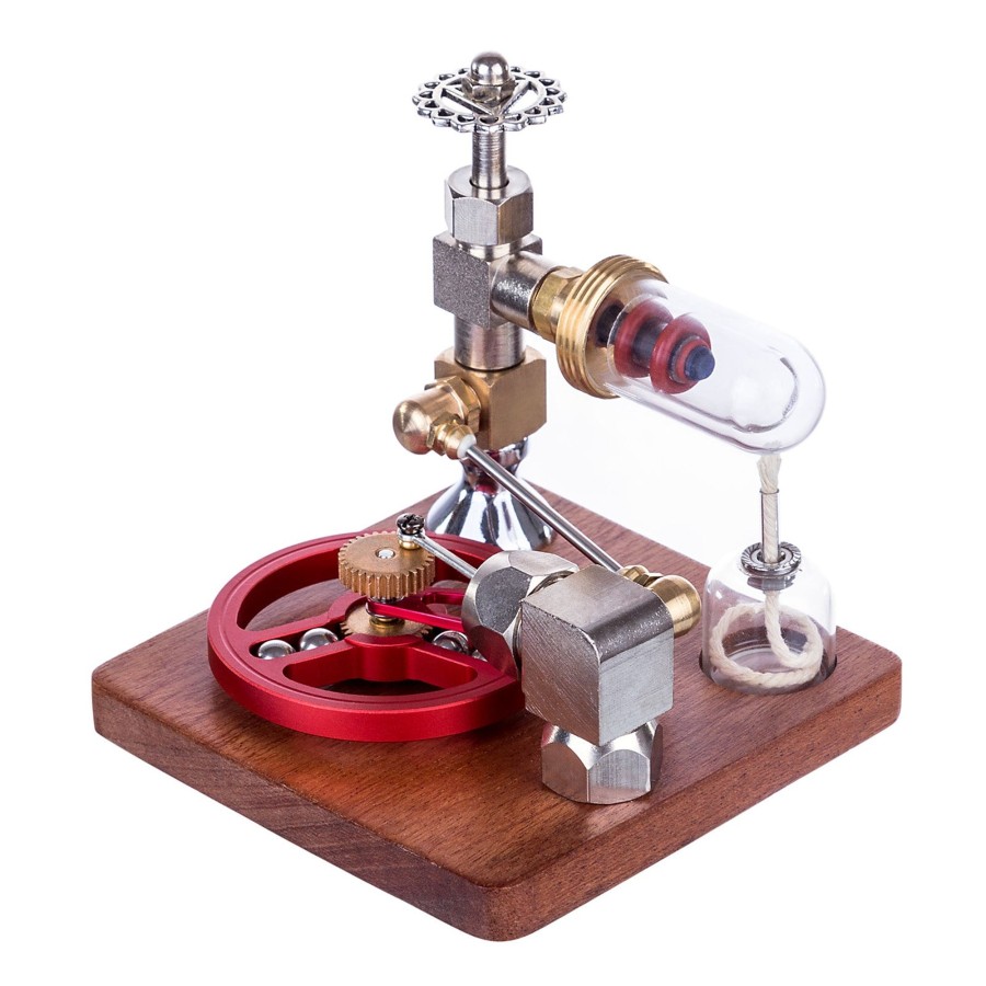 Model Engine enginediy Stirling Engine & Parts | Enjomor Speed-Controlled Single Cylinder Stirling Engine Model With Ball Bearing Flywheel - Stem Toys