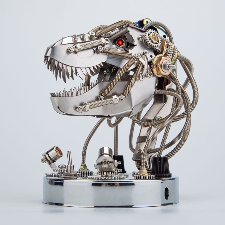 Diy Engine enginediy | 3D Metal Steampunk Moving Mechanical Dinosaur Head Model Kits - 180Pcs+