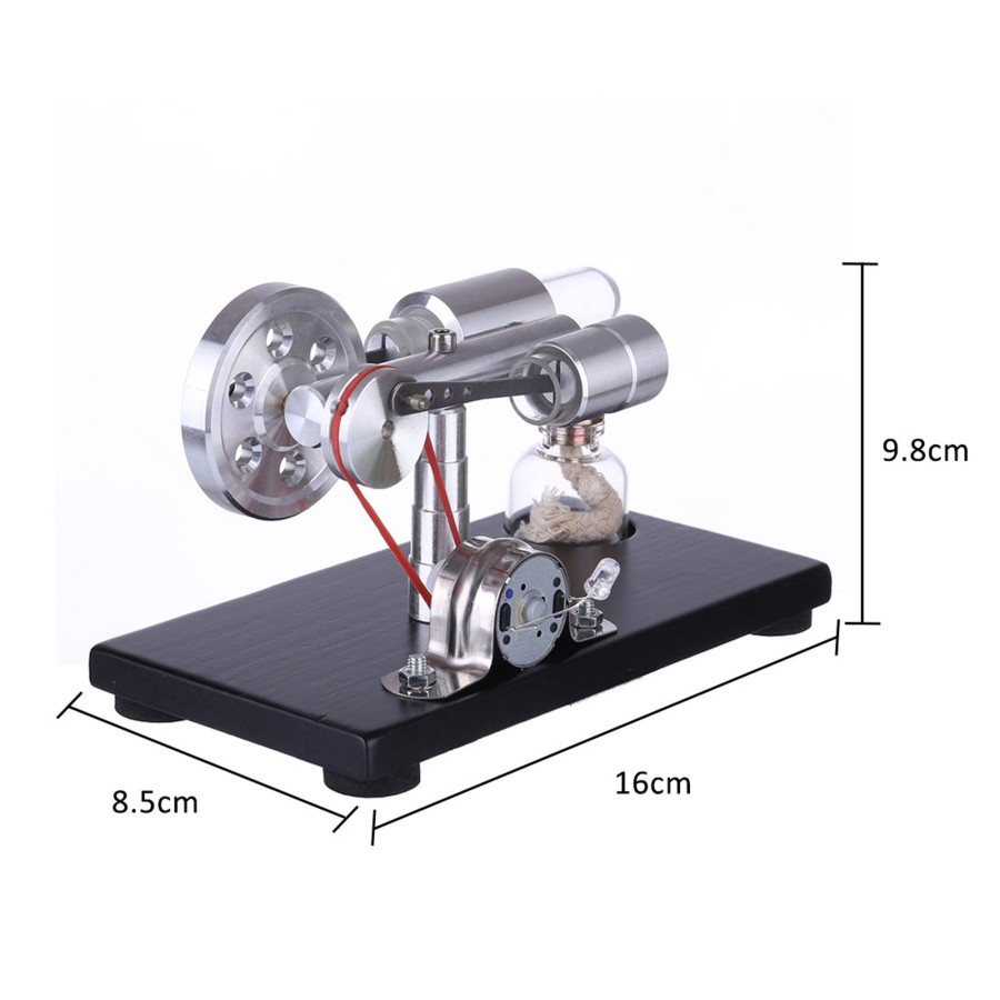 Stem Model enginediy | Enjomor -Shape Stirling Engine Generator Model With Led Light And Voltage Digital Display Meter - Stem Toy