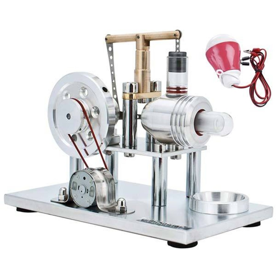 Model Engine enginediy Hot Air Stirling Engine | Hot Air Stirling Engine Kit Electricity Generator With Colorful Led And Bulb - Enginediy