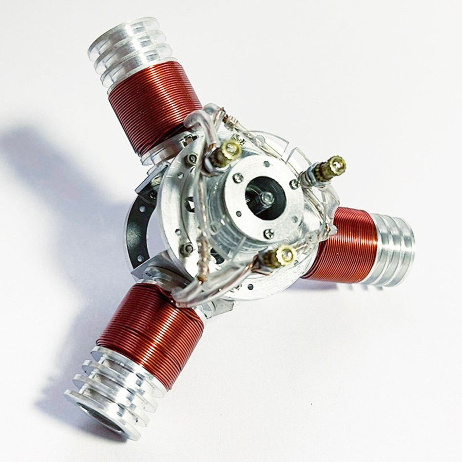 Stem Model enginediy | 3-Cylinder Electromagnetic Engine Brushless Motor Metal Miniature Star Model With 6-12V