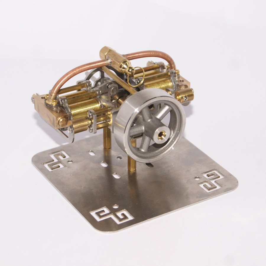 Stem Model enginediy | Mini 4 Cylinders Horizontally Opposed Steam Engine Model Without Boiler For Model Ship Gift Collection - Enginediy