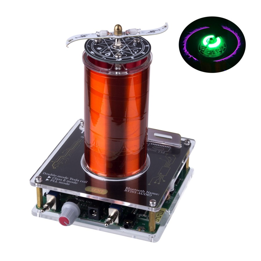 Stem Model enginediy | Bluetooth Square Wave Music Tesla Coil Scientific Experiment Toy With 20Cm Artificial Lightning - Rotating Type