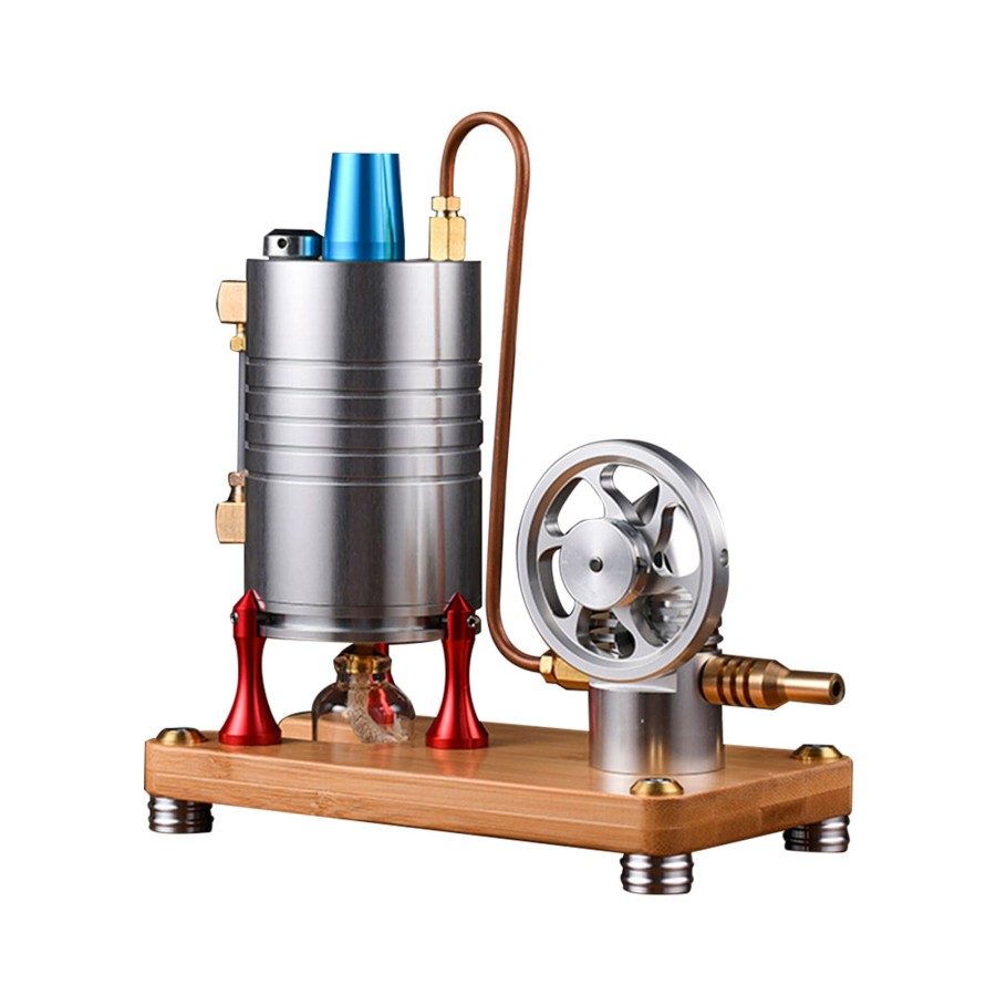 Model Engine enginediy | Retro All-Metal Vertical Steam Engine Model With Base, Boiler And Alcohol Lamp