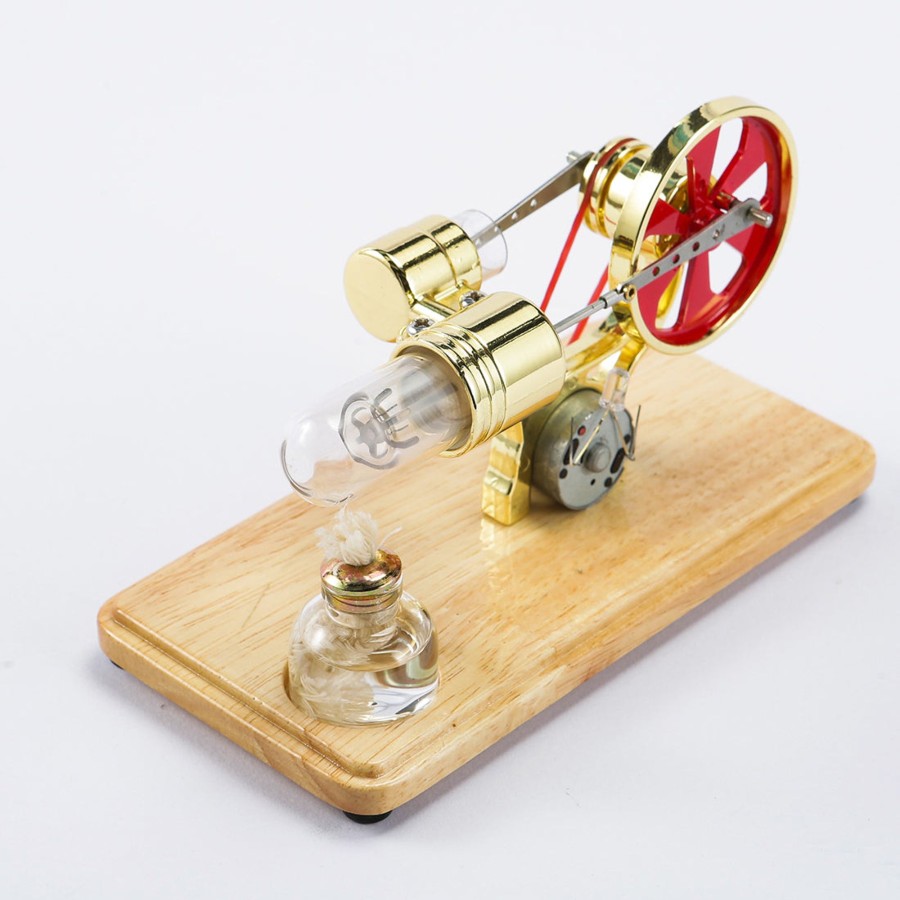 Stem Model enginediy | Enjomor Gamma Hot Air Stirling Engine Generator Model With Led Lights