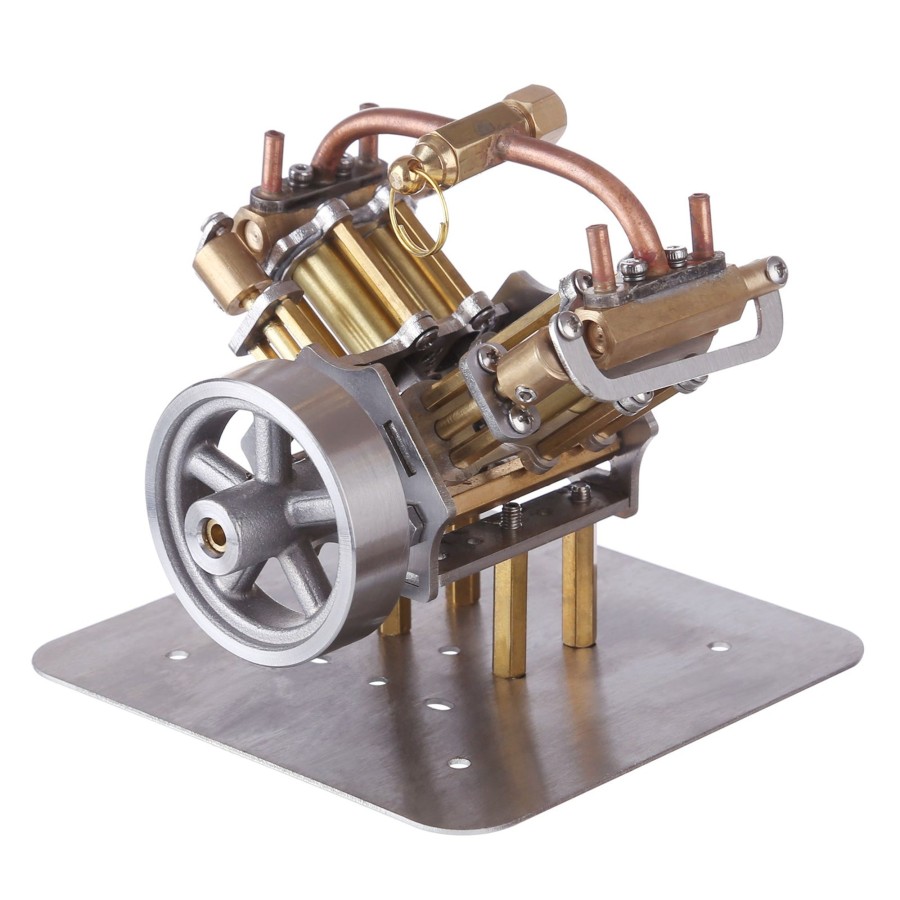 Model Engine enginediy | Mini V4 Steam Engine Miniature Steam Engine Model Without Boiler