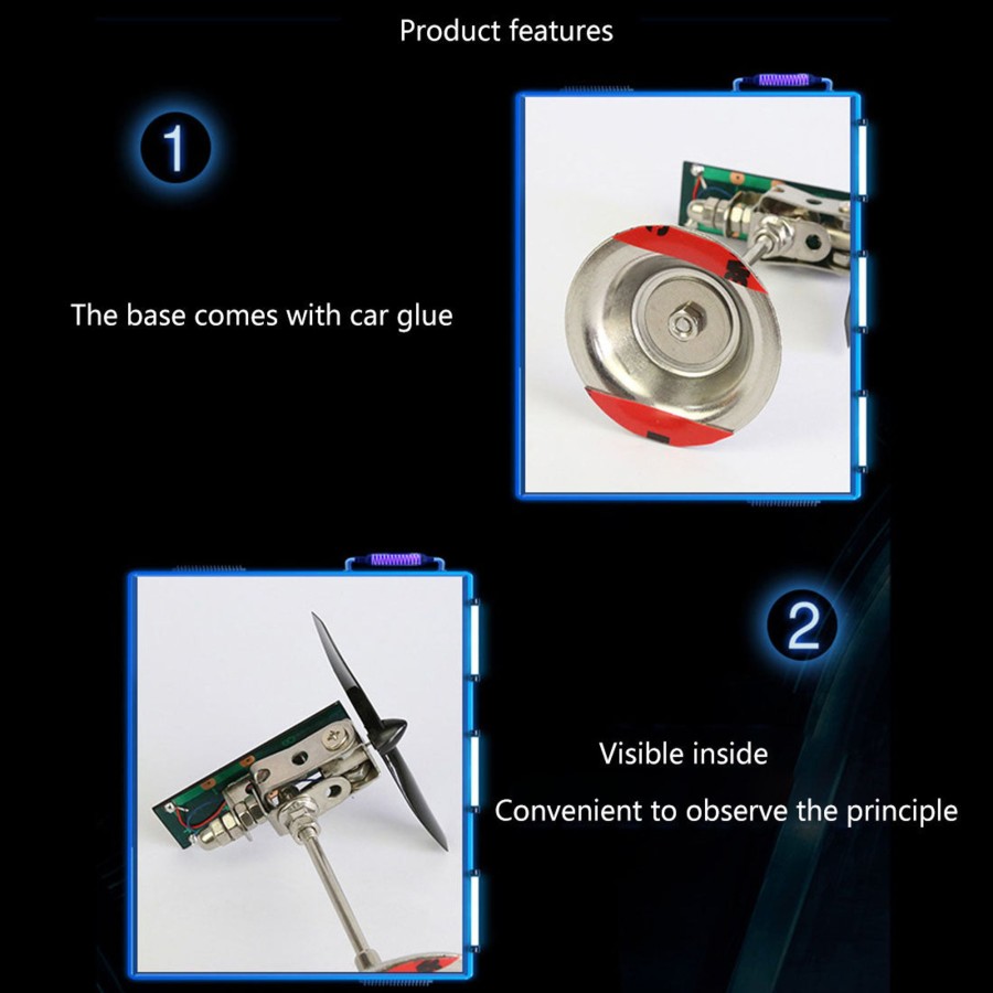 Stem Model enginediy | Stark 2 Blades Vehicle-Mounted Solar Windmill Motor Solar Toy Scientific Physics Toy